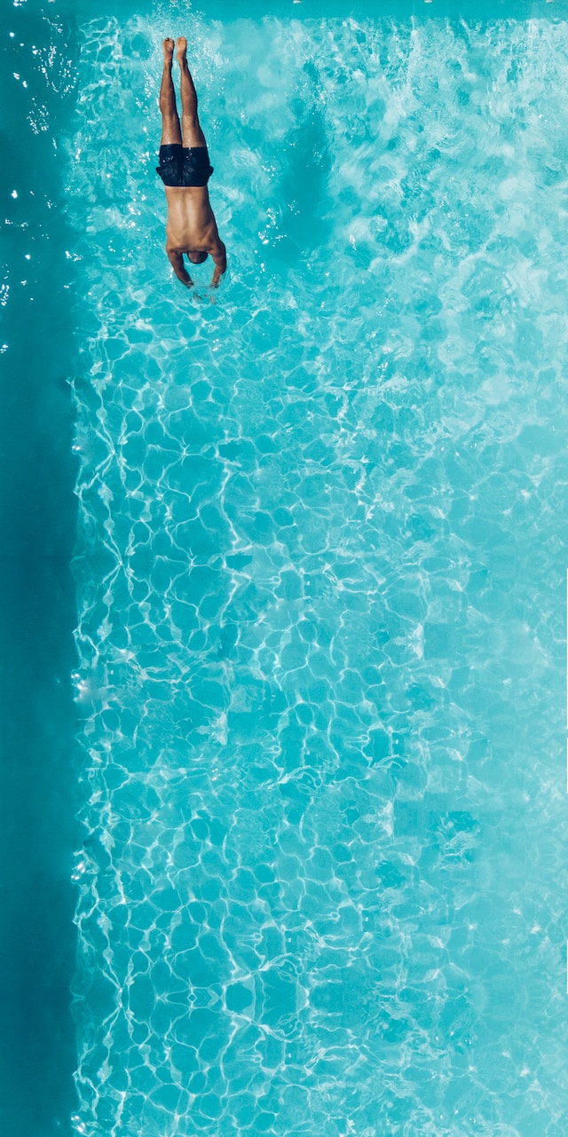 pool with a man swimming